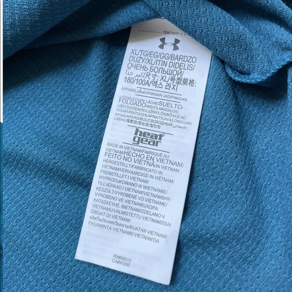 Under Armour Mens Sz XL/TG/XG Turquoise Heatgear Short Sleeve Polo Shirt - Picture 5 of 6